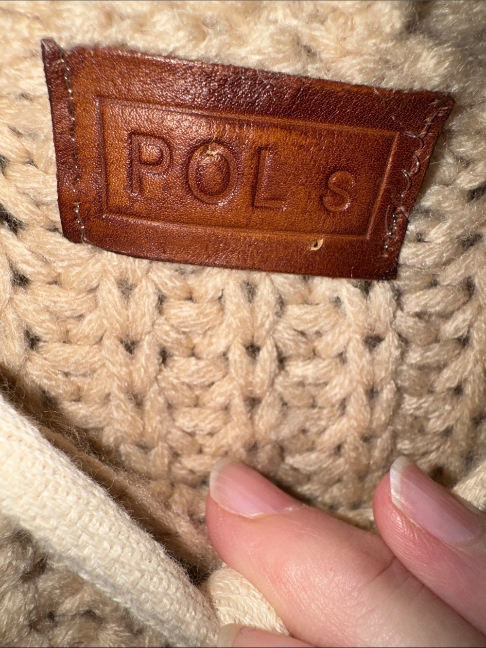 Pol Cream Chunky Knit Turtleneck with Braided Shoulder Ties - Picture 2 of 4